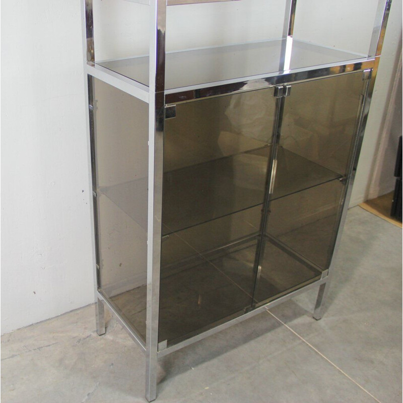 Vintage chrome metal storage cabinet