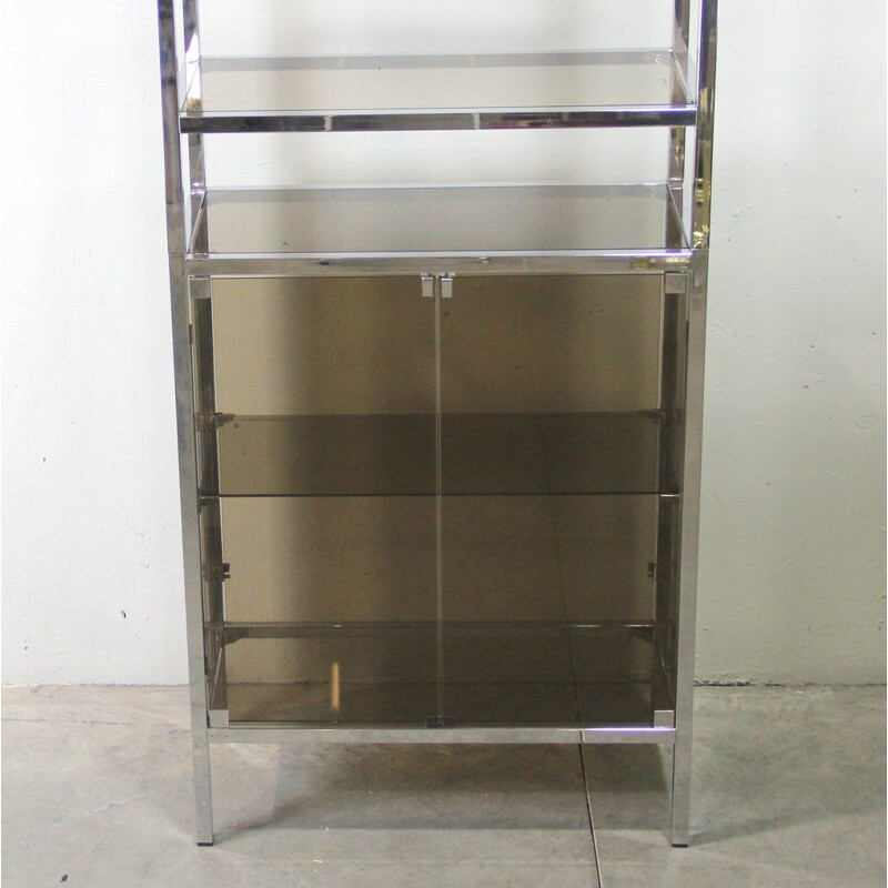 Vintage chrome metal storage cabinet