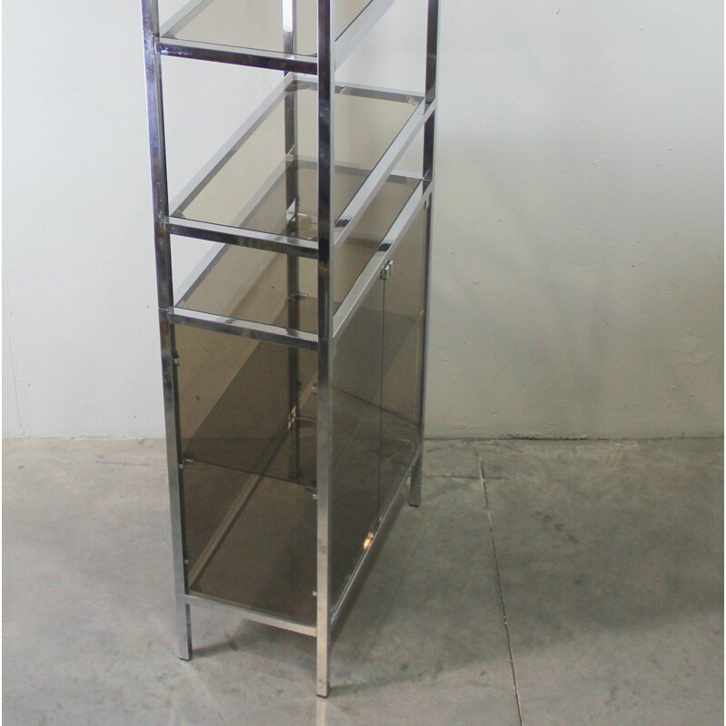 Vintage chrome metal storage cabinet