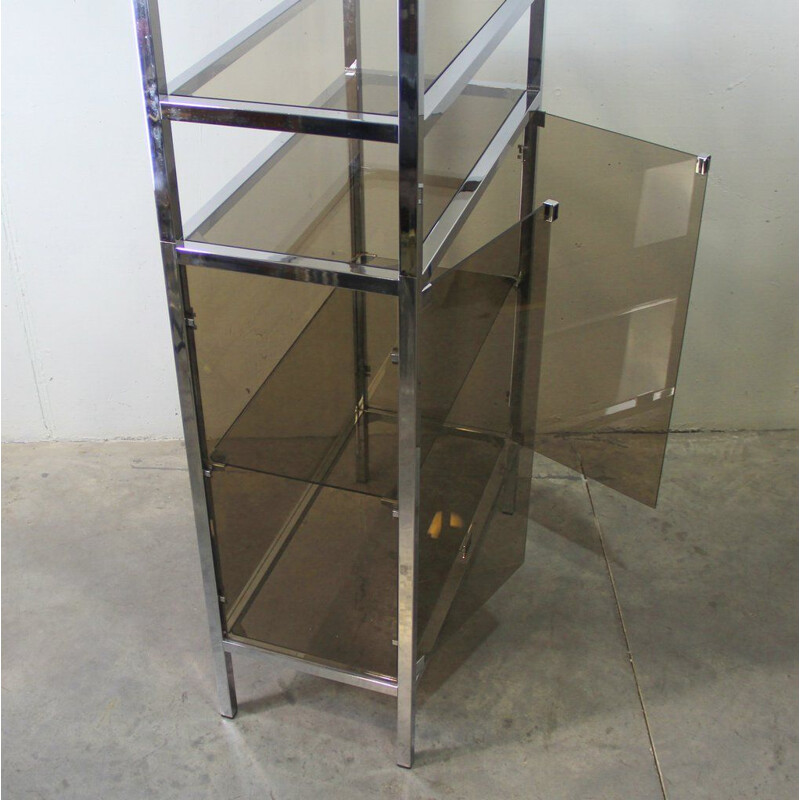 Vintage chrome metal storage cabinet