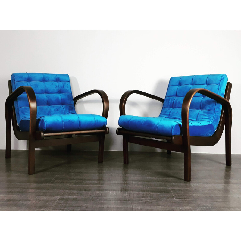 Set of 2 vintage armchairs by Kropacek and Kozelka