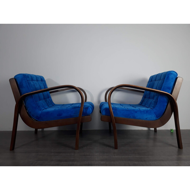 Set of 2 vintage armchairs by Kropacek and Kozelka