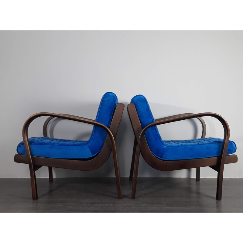 Set of 2 vintage armchairs by Kropacek and Kozelka