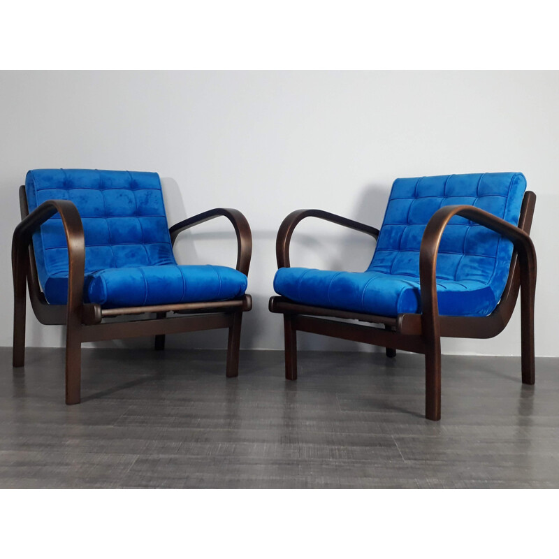 Set of 2 vintage armchairs by Kropacek and Kozelka