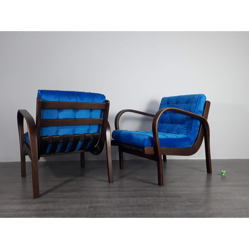 Set of 2 vintage armchairs by Kropacek and Kozelka