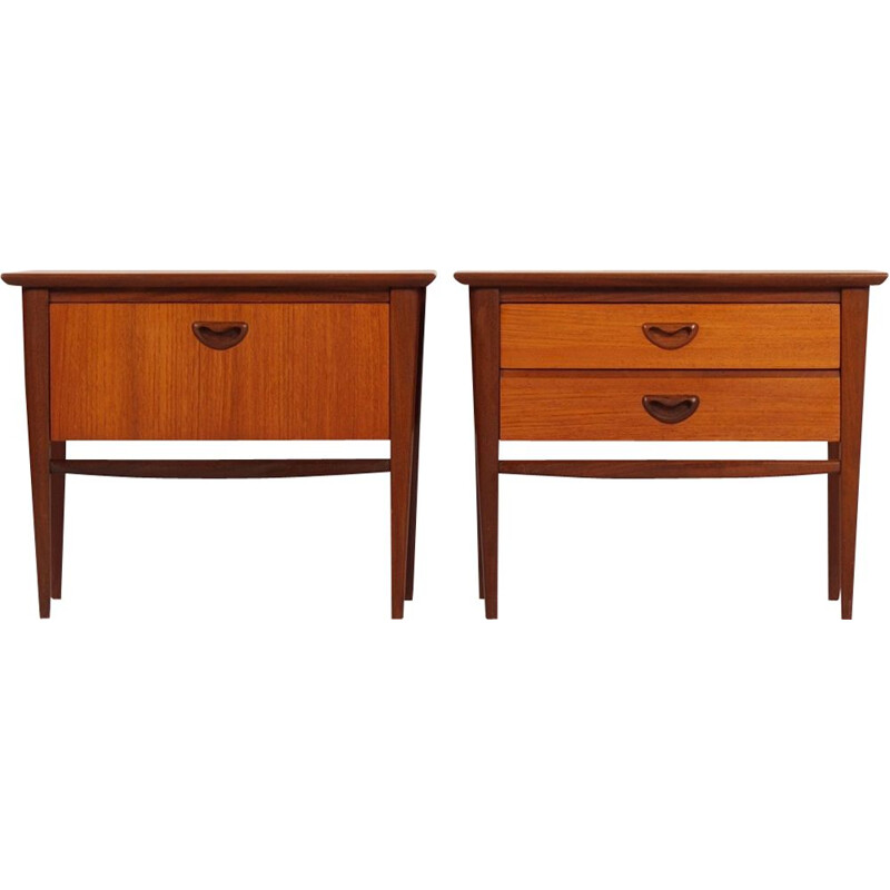 Set of 2 vintage teak Nightstands by Louis van Teeffelen for Wébé