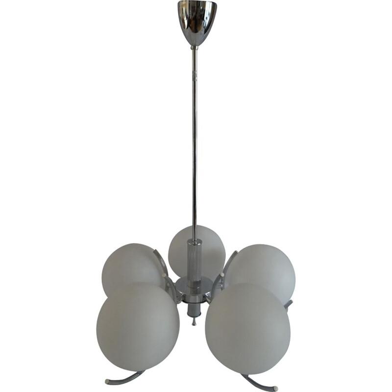 Vintage French chandelier with 5 globes