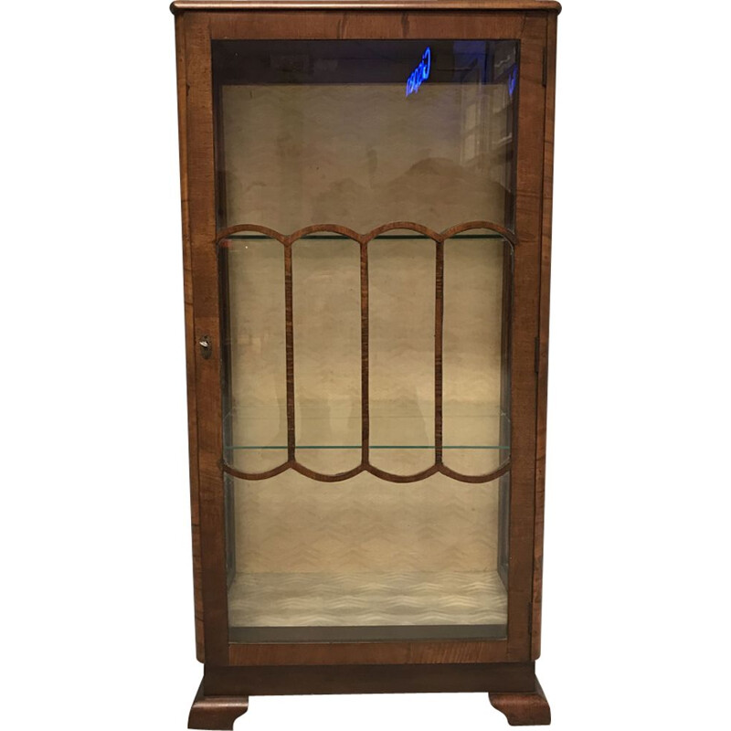 Vintage display cabinet in mahogany Art Deco style