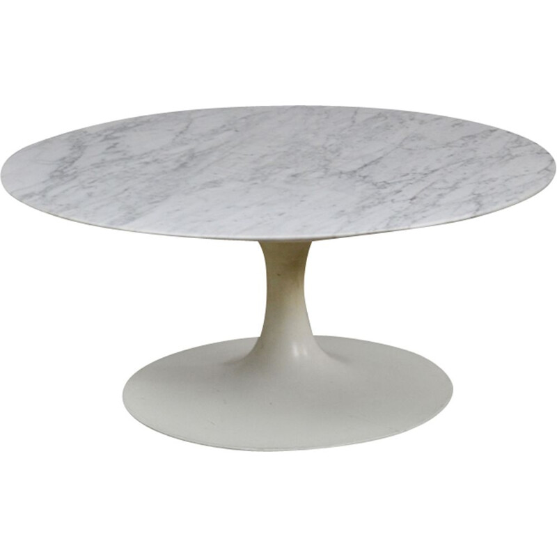 Vintage coffee table in Carrara marble, Maurice Burke for Arkana