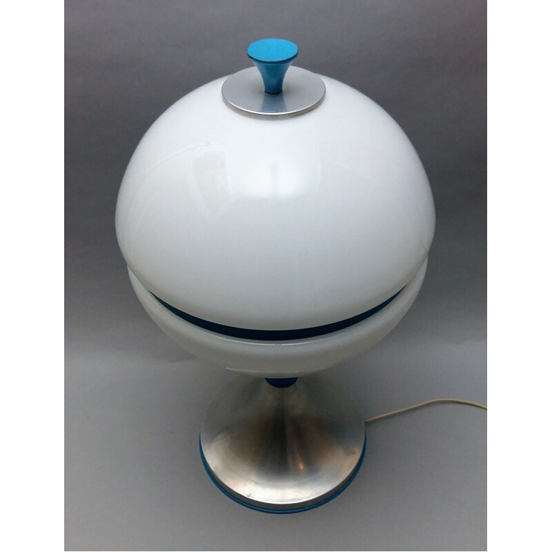 Vintage large Italian table lamp in aluminum