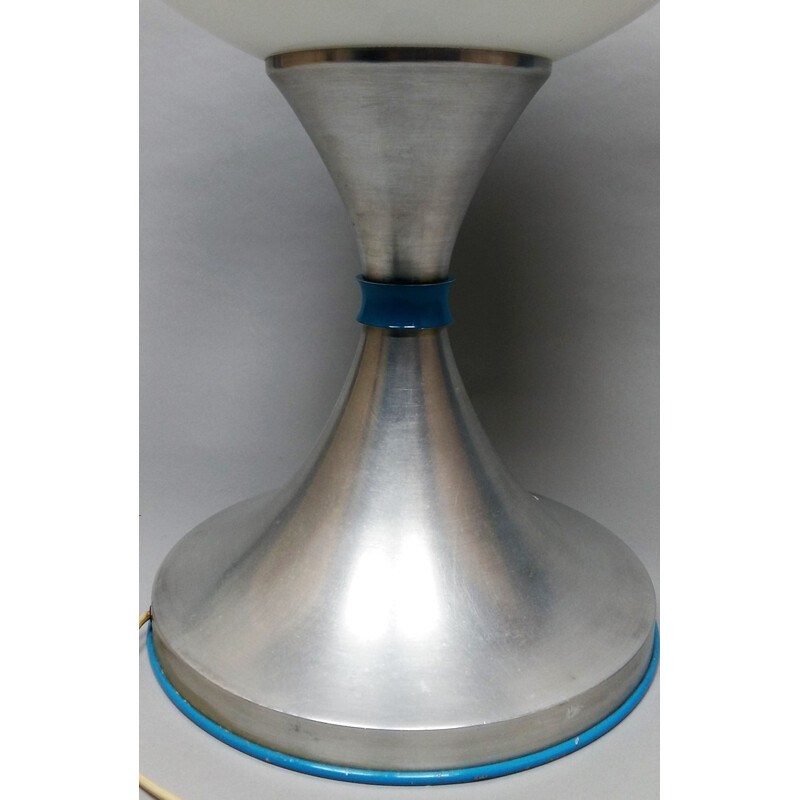 Grande lampe de table vintage italienne en aluminium