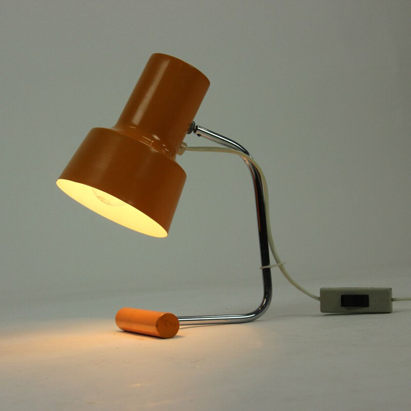 Lampe vintage orange par Napako en chrome et métal