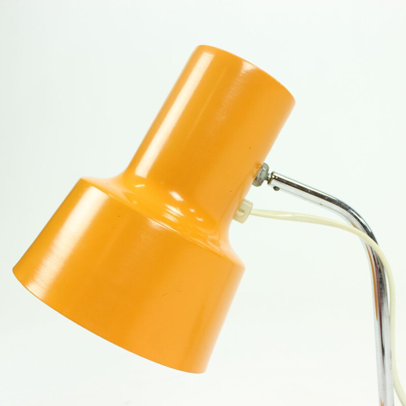 Vintage orange table lamp by Napako in chrome and metal