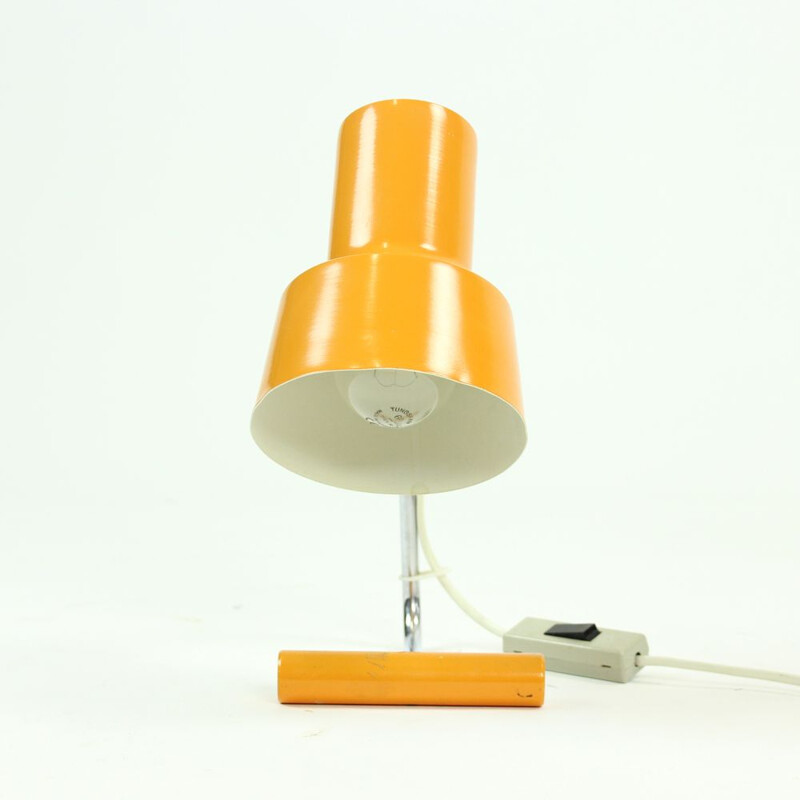 Vintage orange table lamp by Napako in chrome and metal