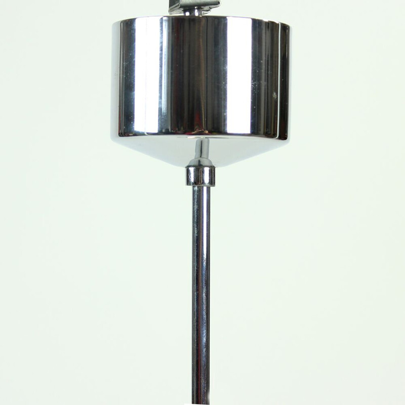 Vintage Czech pendant lamp in glass and chrome by Napako