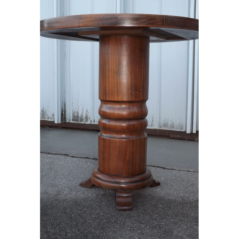 Vintage side table in walnut by Charles Dudouyt