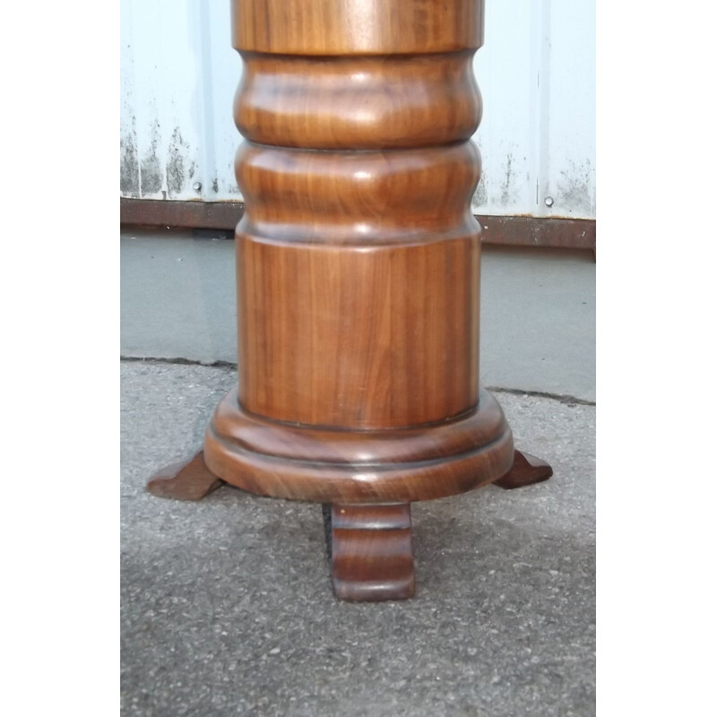 Vintage side table in walnut by Charles Dudouyt