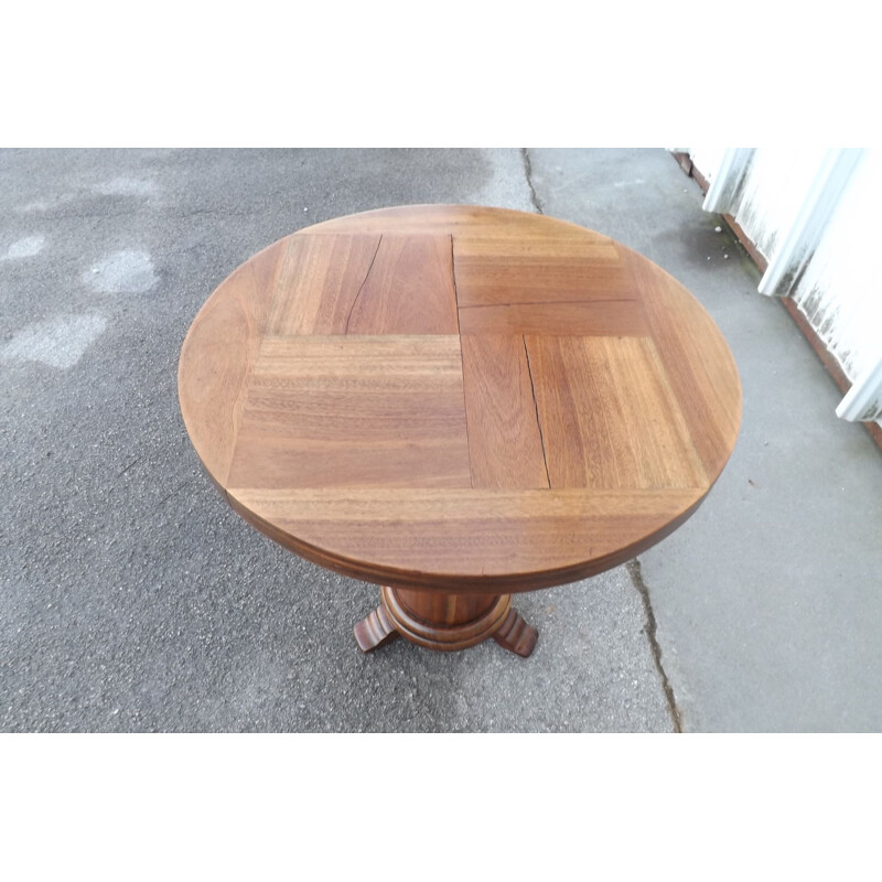 Vintage side table in walnut by Charles Dudouyt