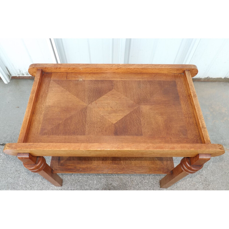 Vintage console in oak by Charles Dudouyt