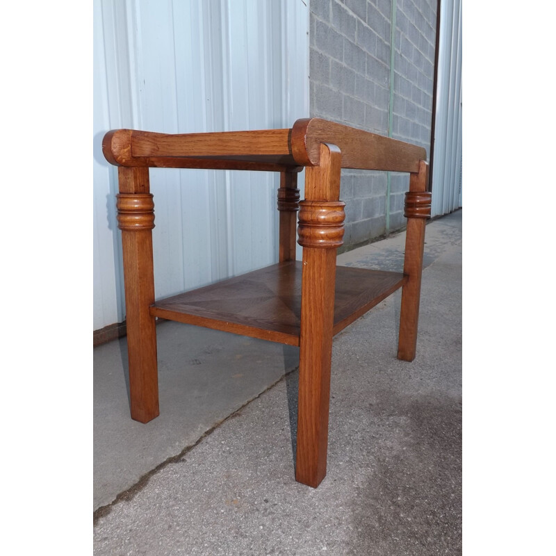 Vintage console in oak by Charles Dudouyt