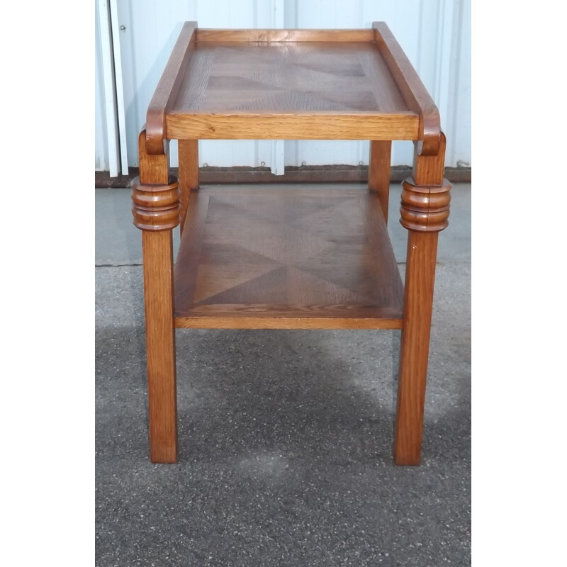 Vintage console in oak by Charles Dudouyt