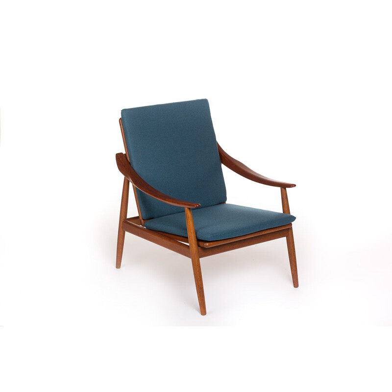 Vintage Danish blue armchair "301" by Kurt Ostervig for Jason Mobler