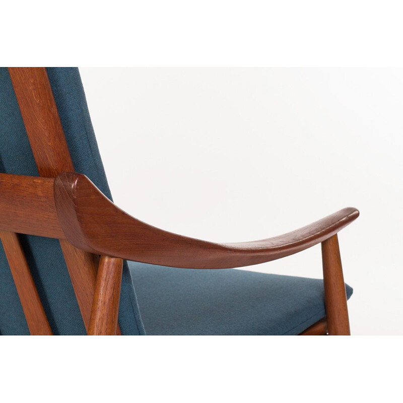 Vintage Danish blue armchair "301" by Kurt Ostervig for Jason Mobler