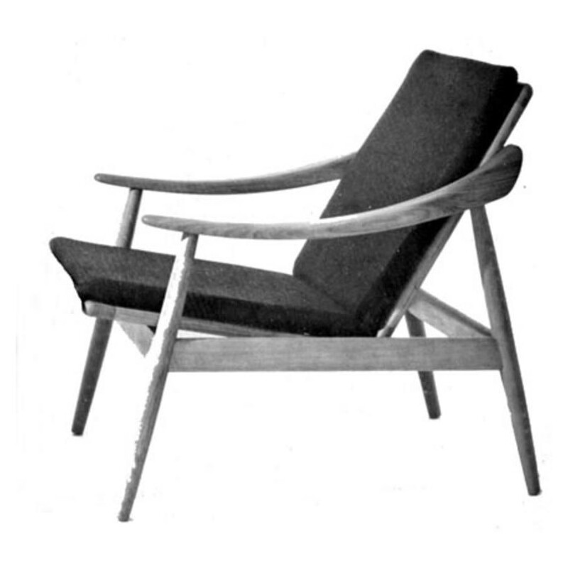 Vintage Danish blue armchair "301" by Kurt Ostervig for Jason Mobler