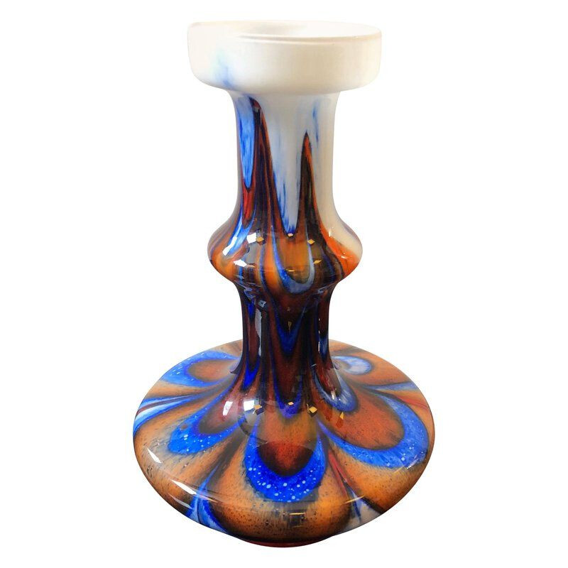 Vase multicolore vintage en verre de Murano