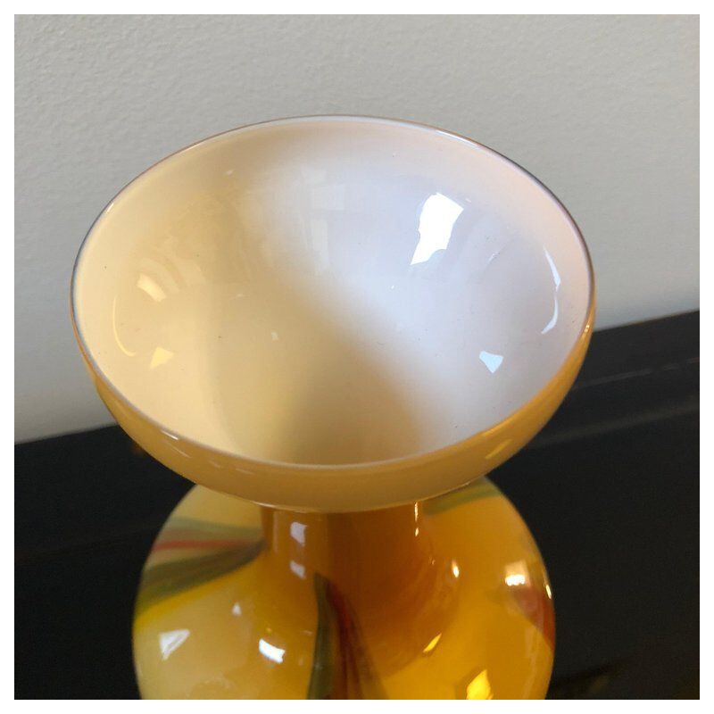 Vintage multicolored vase in opaline