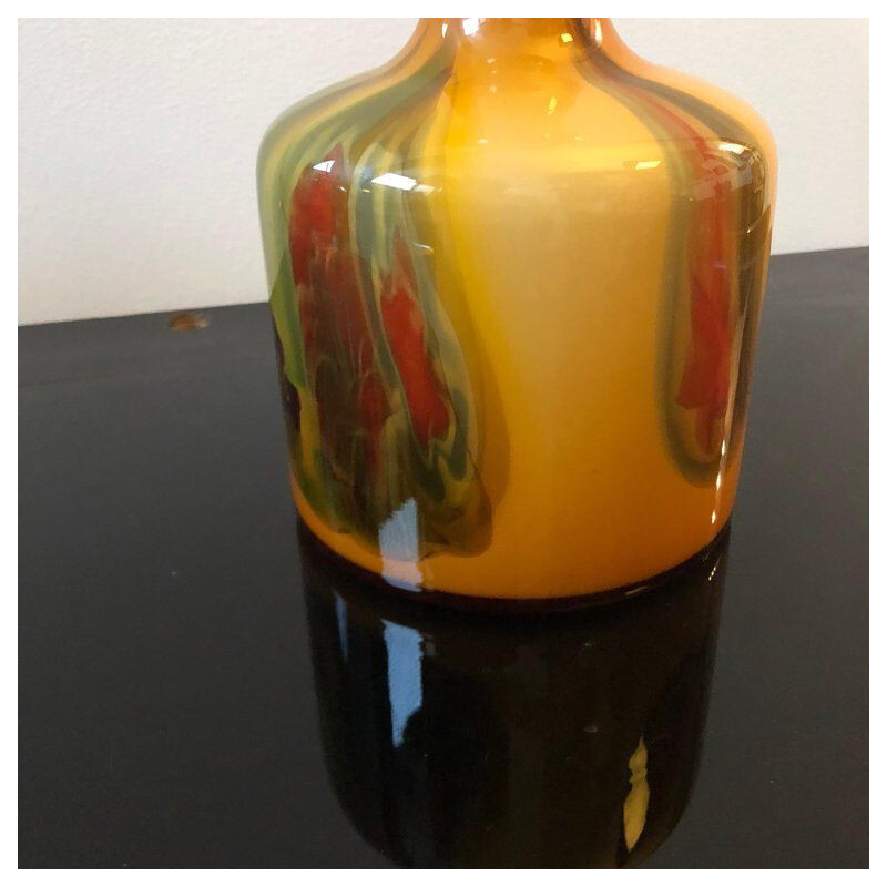 Vintage multicolored vase in opaline