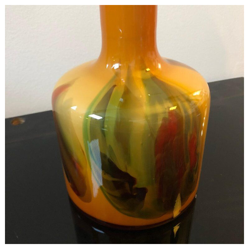 Vintage multicolored vase in opaline