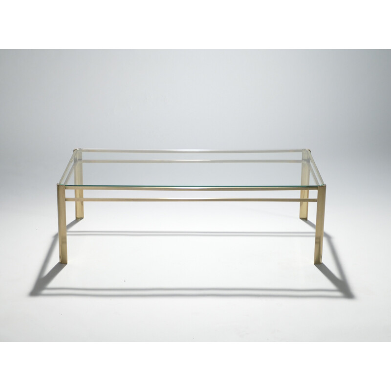 Vintage bronze coffee table by Jacques Quinet