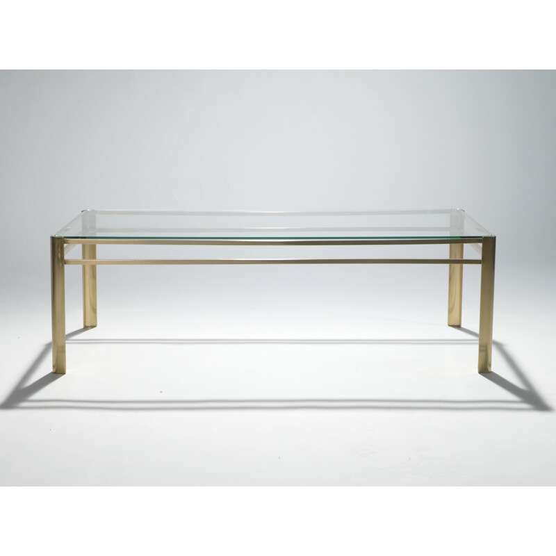 Vintage bronze coffee table by Jacques Quinet