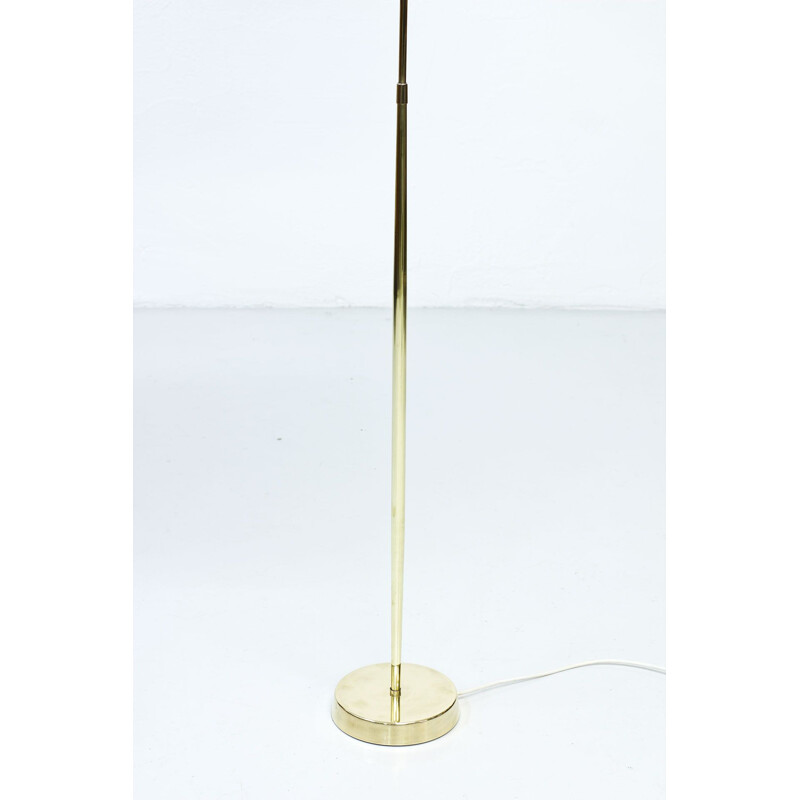 Lampadaire moderne scandinave en laiton & cocon plastique par ASEA, Suède 1950