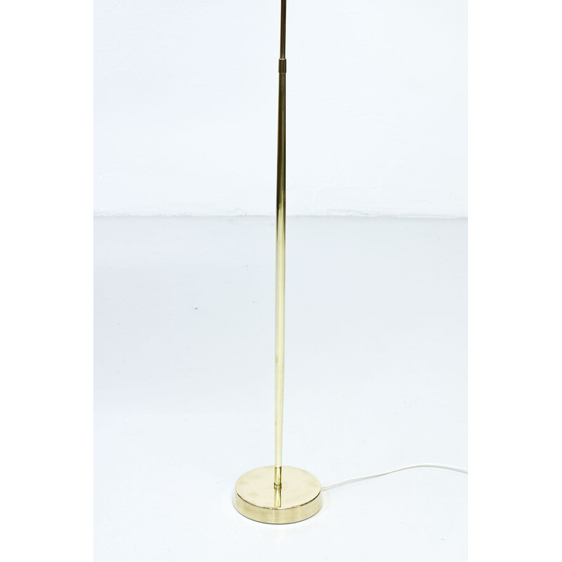 Scandinavian Floor Lamp in Brass & Cocoon Plastic by ASEA, Sweden, 1950s