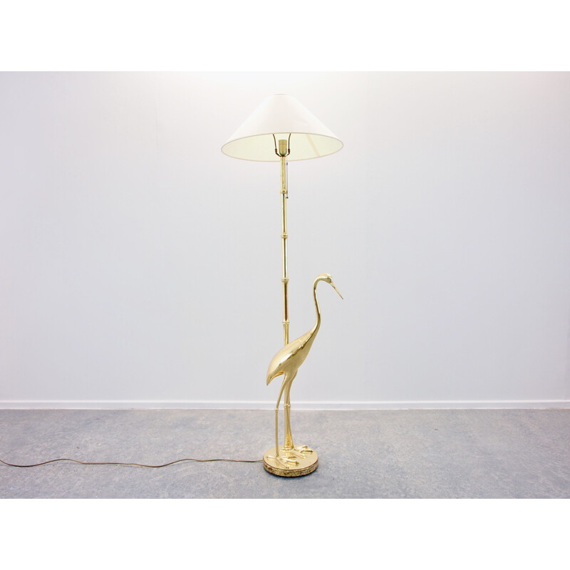 Vintage golden floor lamp in brass