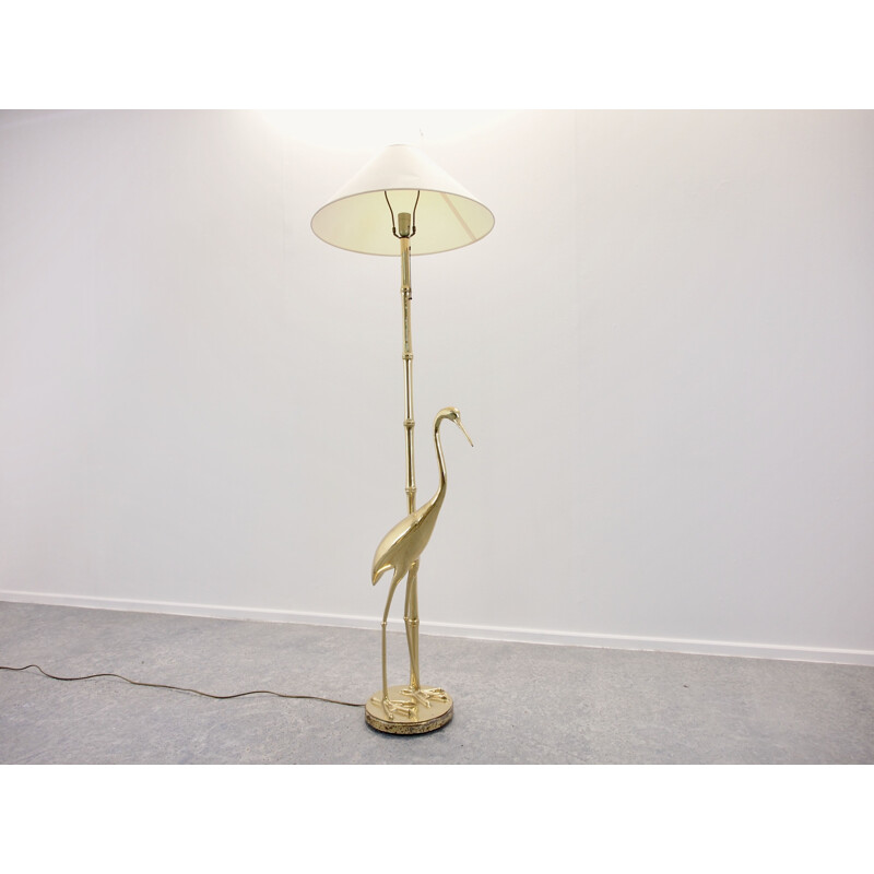 Vintage golden floor lamp in brass