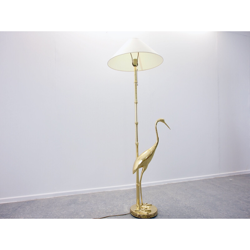 Vintage golden floor lamp in brass