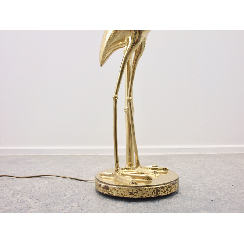 Vintage golden floor lamp in brass