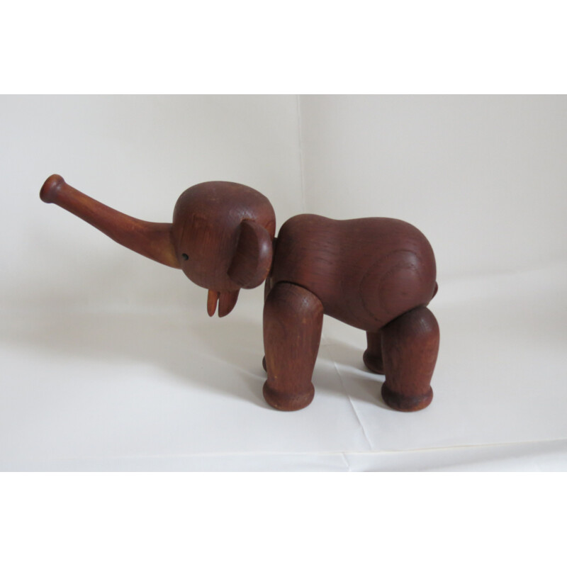 Vintage elephant in oak by Kay Bojesen