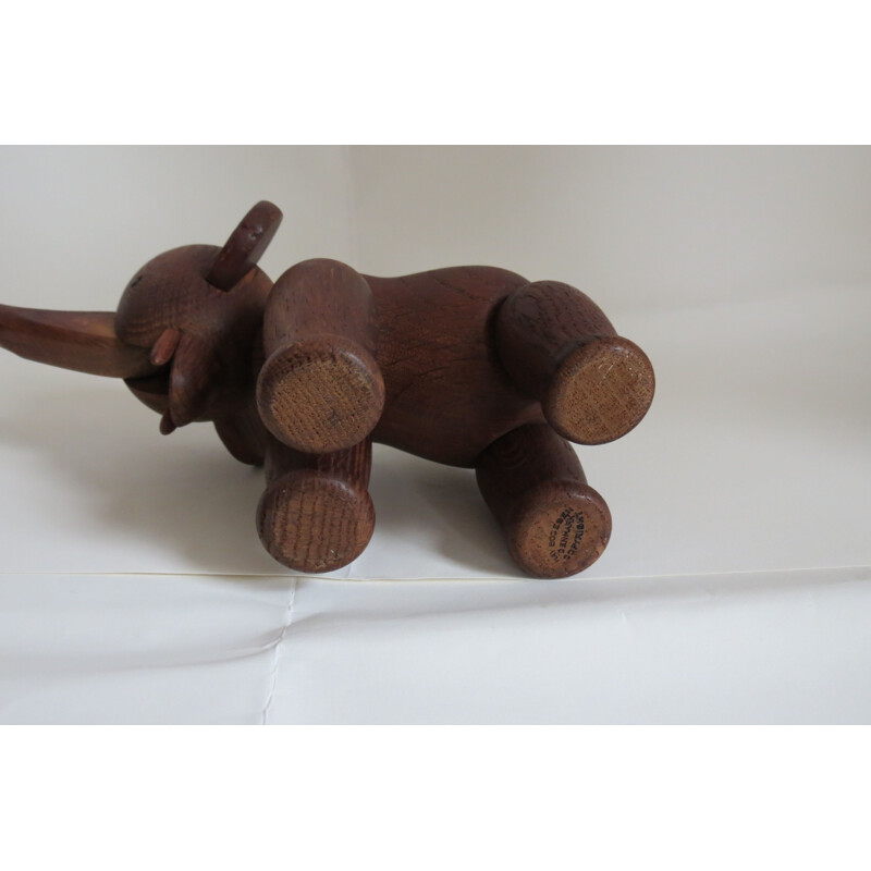 Vintage elephant in oak by Kay Bojesen