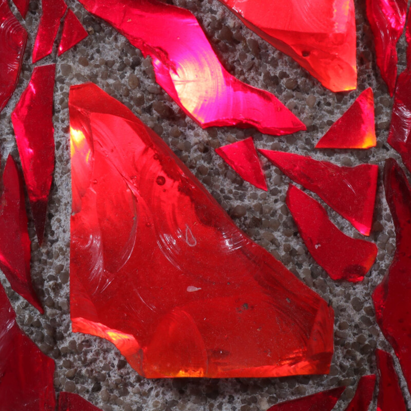 Applique vintage rouge hollandaise en verre et céramique
