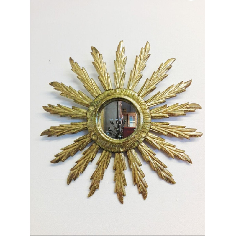 Sun Mirror wooden carved - 1950s