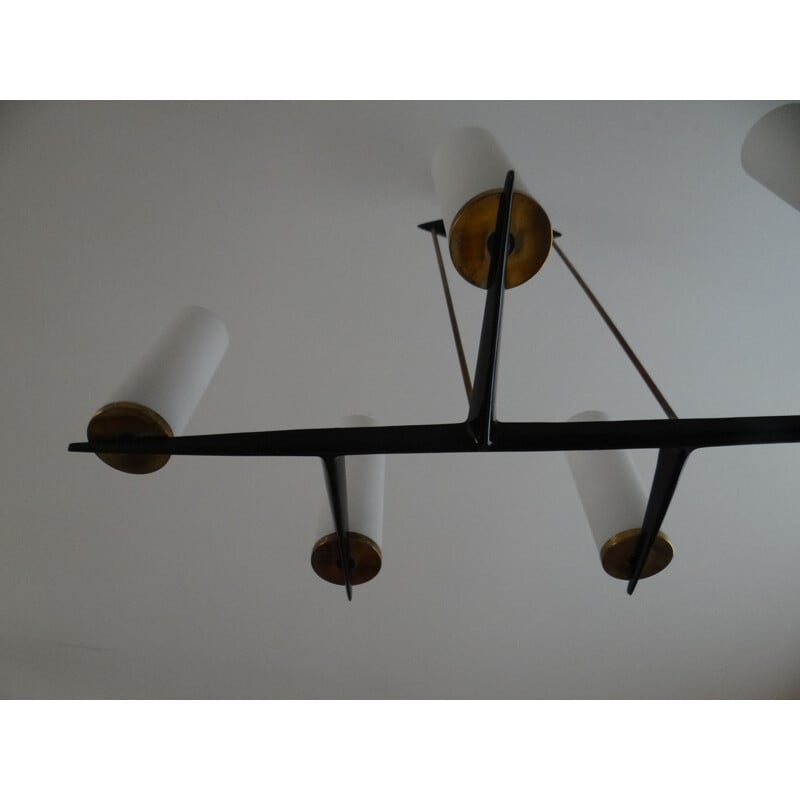 Vintage French chandelier in metal from Maison Arlus