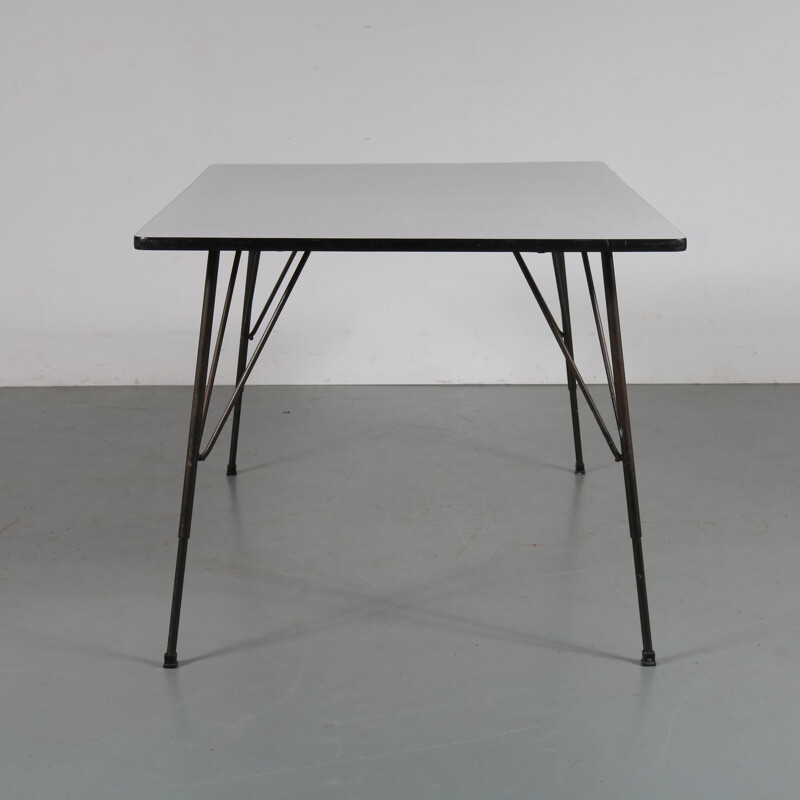 Vintage industrial dining table by Rudolf WOLF