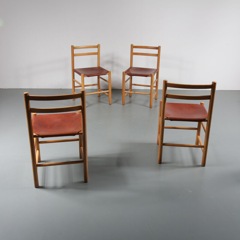 Set of 4 vintage dining chairs by Ate van Apeldoorn