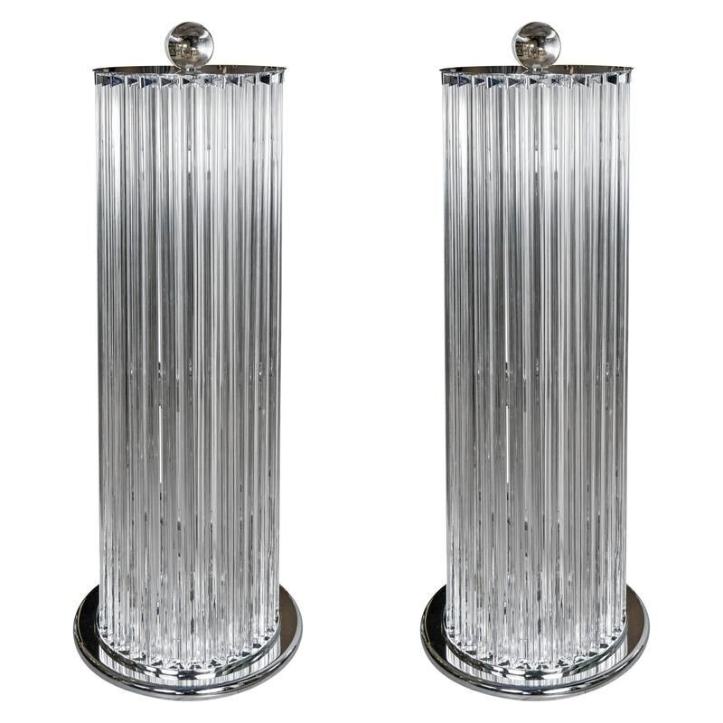 Set of 2 floor lamps in Murano glass