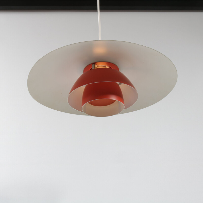 Vintage orange pendant lamp "PH43" by Poul Henningsen