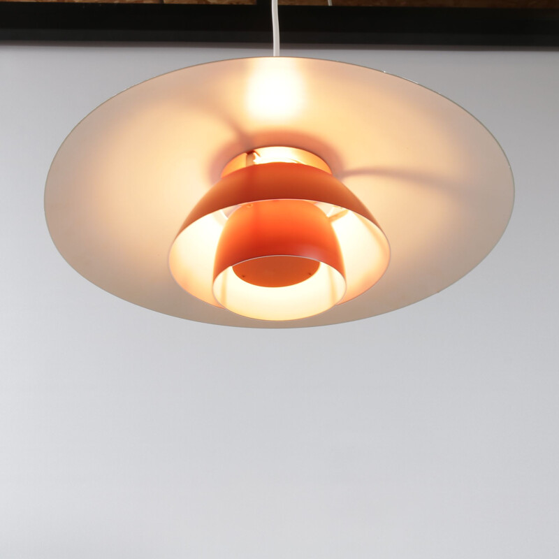 Vintage orange pendant lamp "PH43" by Poul Henningsen